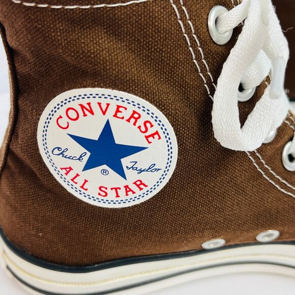 Converse Chuck Taylor All Star Canvas High Top Brown Sneakers Vtg 05' Sz M 7W 9 - Picture 7 of 10